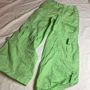 Wide Leg Green Cargo Pants